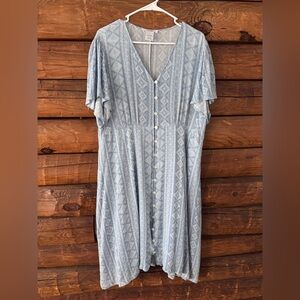 K Jordan size 1x Light Blue Patterned Dress